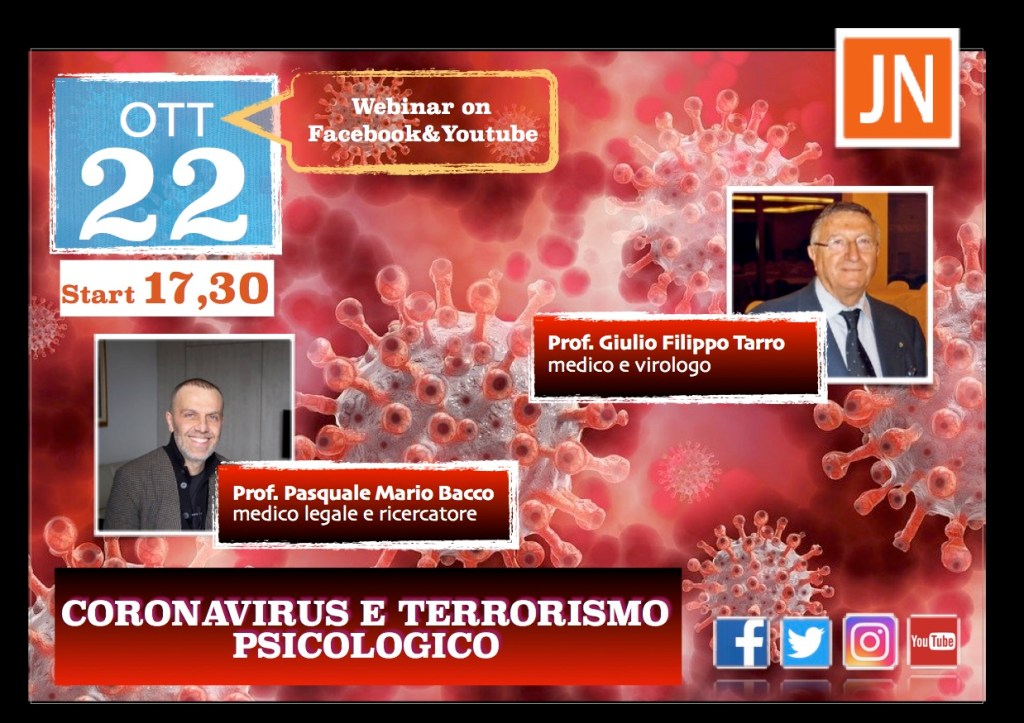 #Coronavirus e terrorismo psicologico. #Contagi in aumento tra #allarmismo #mediatico e #negazionismo– L’evento in diretta streaming questo pomeriggio, h.&nbsp;17,30